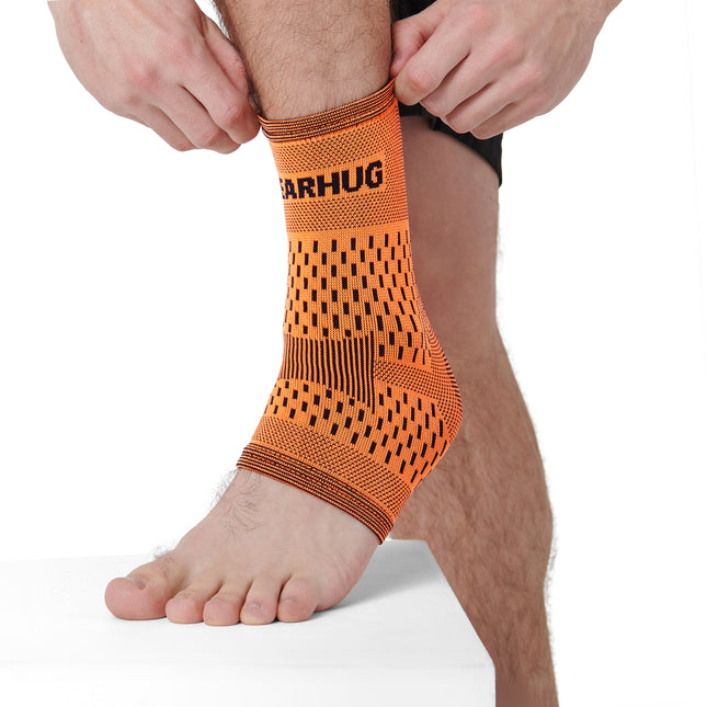 front view of a Bamboo Ankle Compression Support Sleeve For Achilles Tendon And Ankle Sprains