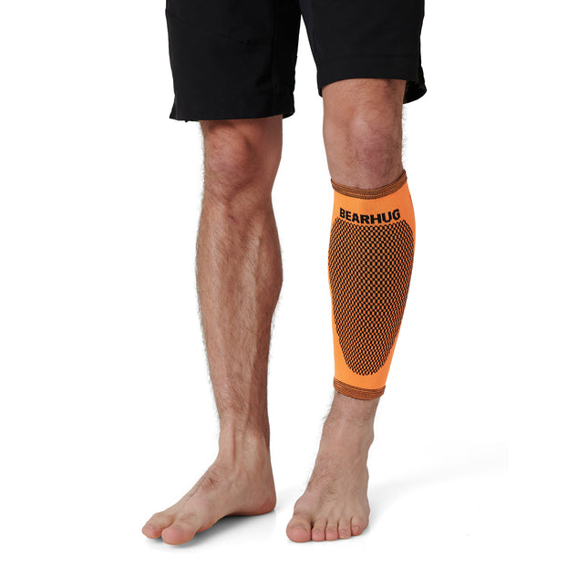 close up of Calf Compression Support Sleeve For Shin Splint Pain Relief