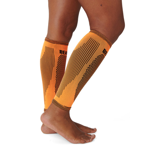 Pair of calf support sleeves for increased blood flow & recovery