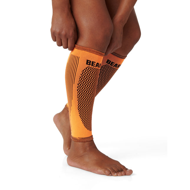 Pair of calf support sleeves for increased blood flow & recovery