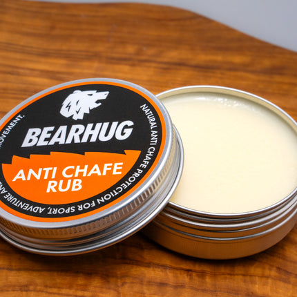Bearhug Anti Chafe Rub 60g tin with lid, orange label