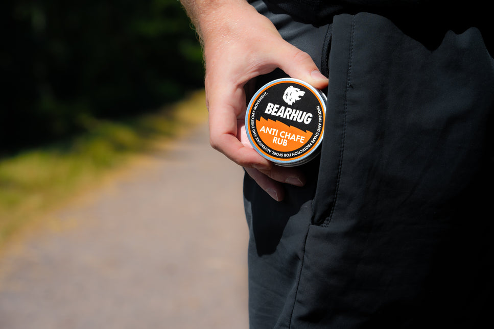 Applying Bearhug Anti Chafe Rub before sport and exercise