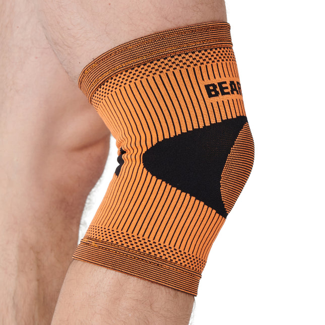 Close up of Knee Compression Support Sleeve For Arthritic Relief & Pain Recovery